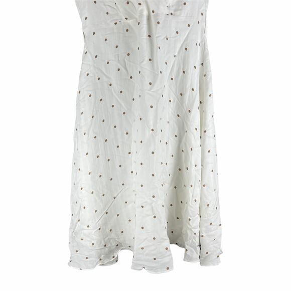 City Chic Polka Dot Sweet Doll Dress White Toffee Size S/ 16 - Picture 4 of 8